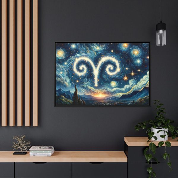 Zodiac Sign of Aries Framed Canvas