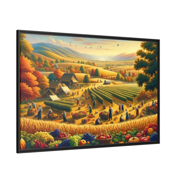 88289-140.jpg Traditional Harvest Scene Capturing the Essence of Pastoral Landscapes Framed Canvas