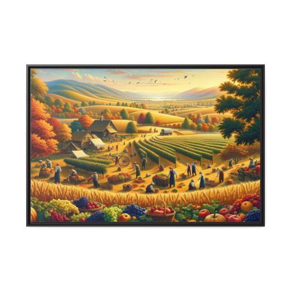 88289-141.jpg Traditional Harvest Scene Capturing the Essence of Pastoral Landscapes Framed Canvas