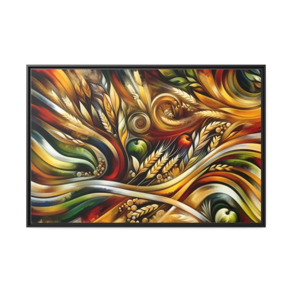 88289-146.jpg Abstract Harvest With Bold Colors an Patterns Framed Canvas