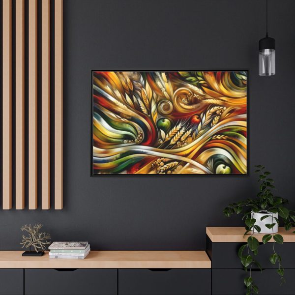 88289-149.jpg Abstract Harvest With Bold Colors an Patterns Framed Canvas