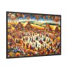 88289-150.jpg Spirit of Folk Art, Featuring a Harvest Festival Scene Framed Canvas