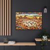 88289-154.jpg Spirit of Folk Art, Featuring a Harvest Festival Scene Framed Canvas