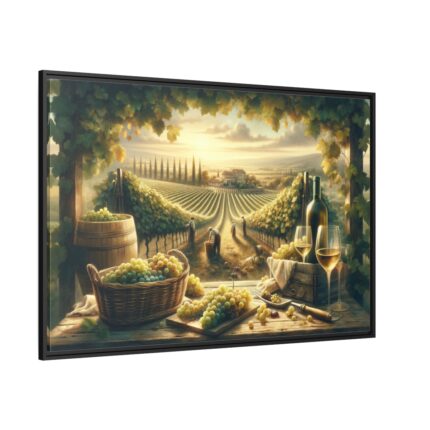 Grape Harvest With Lush Vineyards Framed Canvas