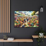 Lively Atmosphere of Farmers' Market Framed Canvas - Image 5