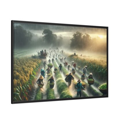 Harvest Rain in Field  Framed Canvas