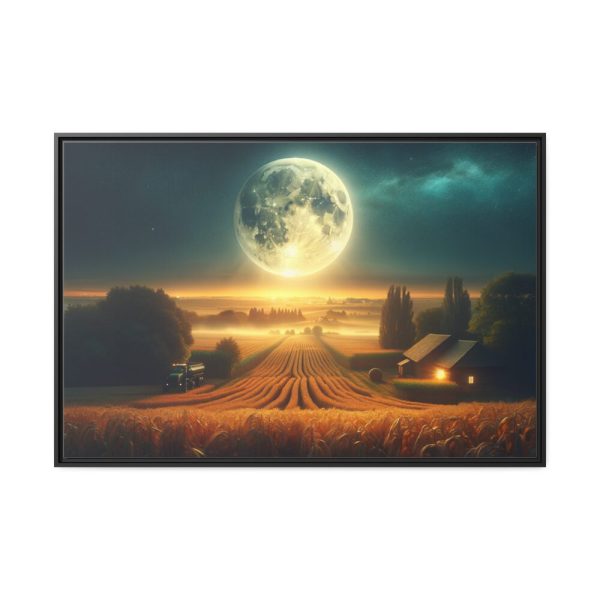 88289-186.jpg Harvest Moon Illuminating a Bountiful Harvest Field Framed Canvas