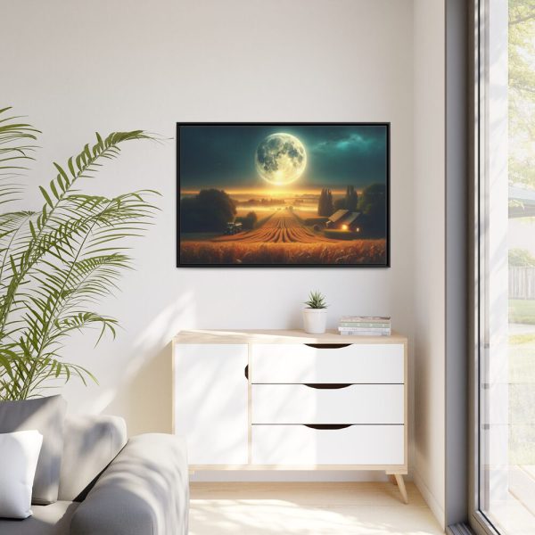 88289-188.jpg Harvest Moon Illuminating a Bountiful Harvest Field Framed Canvas