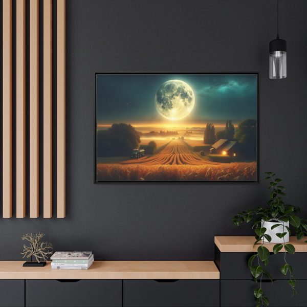 88289-189.jpg Harvest Moon Illuminating a Bountiful Harvest Field Framed Canvas