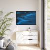 Blue Misty Sea at Night Framed Canvas