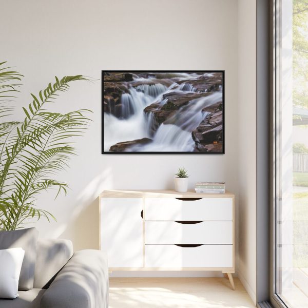 Stream of Water in Rumania Framed Canvas