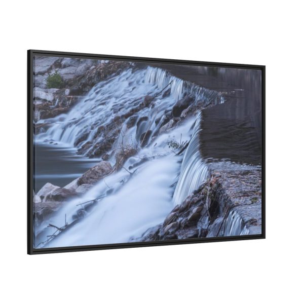 Waterfall River Close Up in France Framed Canvas