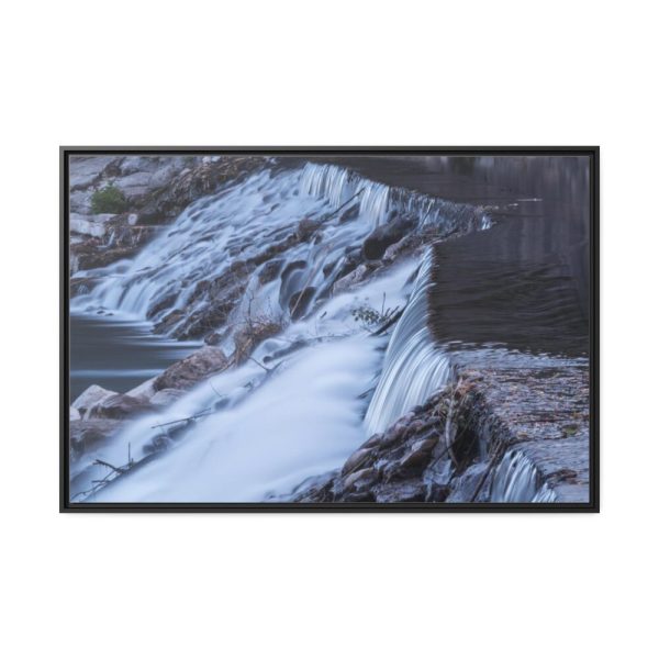 Waterfall River Close Up in France Framed Canvas
