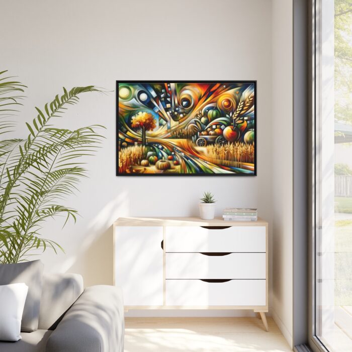 Harvest Theme Through Modern Art Styles Framed Canvas - Image 4