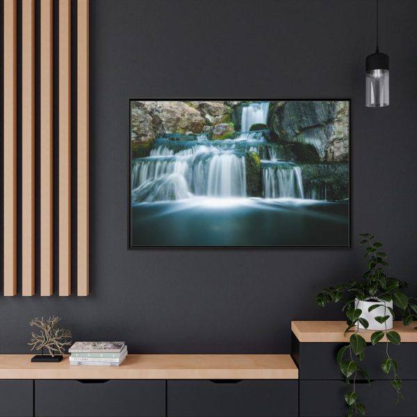 88289-229.jpg Waterfall Tumbling Down From Rocks Framed Canvas