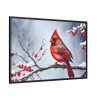 88289-235.jpg Red Cardinal Bird Winter Framed Canvas