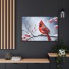 88289-239.jpg Red Cardinal Bird Winter Framed Canvas