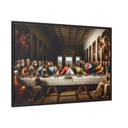 Leonardo da Vinci's The Last Supper World Leaders From Historical Periods Framed Canvas