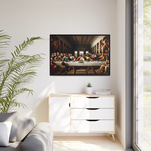 Leonardo da Vinci's The Last Supper World Leaders From Historical Periods Framed Canvas