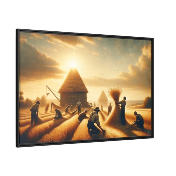 88289-245.jpg Vintage Harvest Scene With Workers Framed Canvas