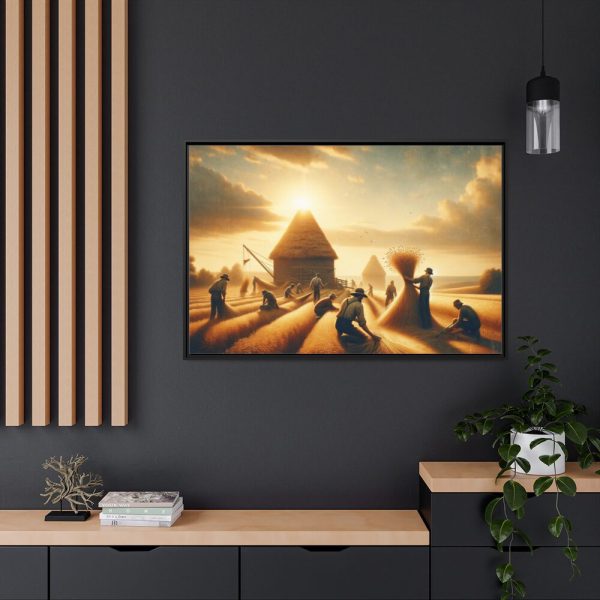 88289-249.jpg Vintage Harvest Scene With Workers Framed Canvas