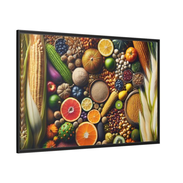 88289-265.jpg Macro Image Showcasing Detail of Fruits Grains and Vegetables Framed Canvas