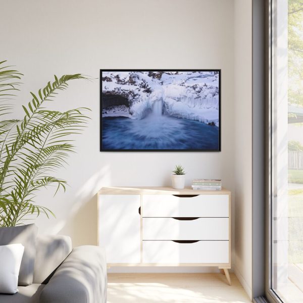 88289-293.jpg Waterfall in Winter Framed Canvas