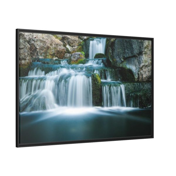88289-310.jpg Waterfall in Mountains Framed Canvas