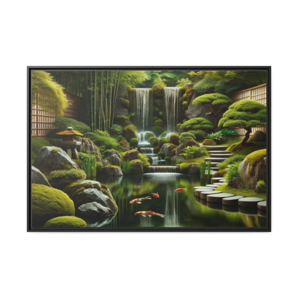 88289-321.jpg Zen Waterfall Garden in Japanese Style Framed Canvas