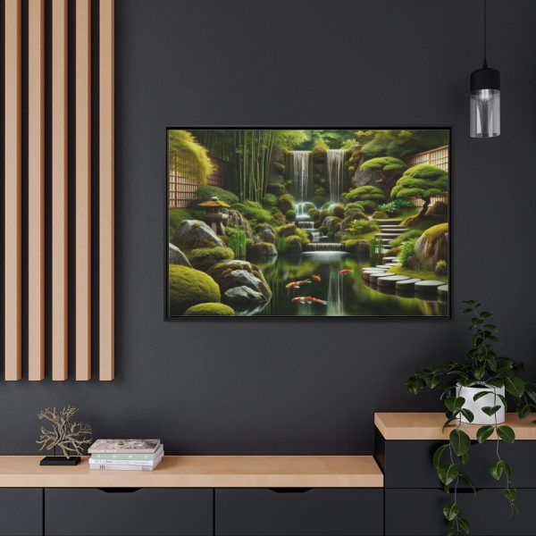 88289-324.jpg Zen Waterfall Garden in Japanese Style Framed Canvas