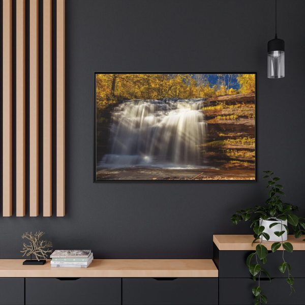 88289-329.jpg Waterfall in Autumn Framed Canvas