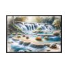 88289-331.jpg Watercolor-Style Painting of Waterfall Framed Canvas