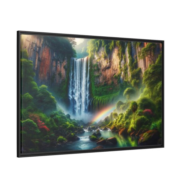 88289-345.jpg Waterfall Cascading Down Into Serene Pool Framed Canvas