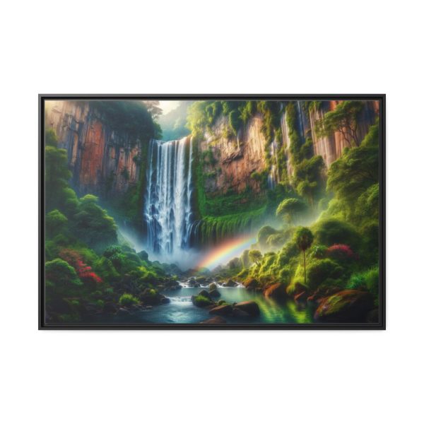 88289-346.jpg Waterfall Cascading Down Into Serene Pool Framed Canvas