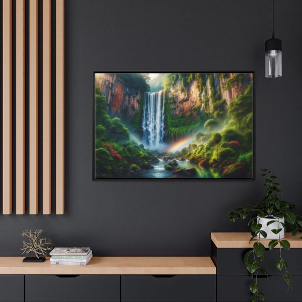 88289-349.jpg Waterfall Cascading Down Into Serene Pool Framed Canvas