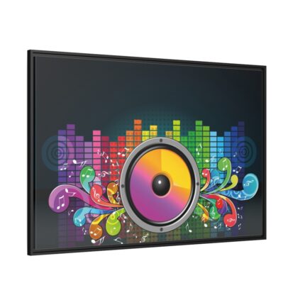 Speakers Equalizer Framed Canvas