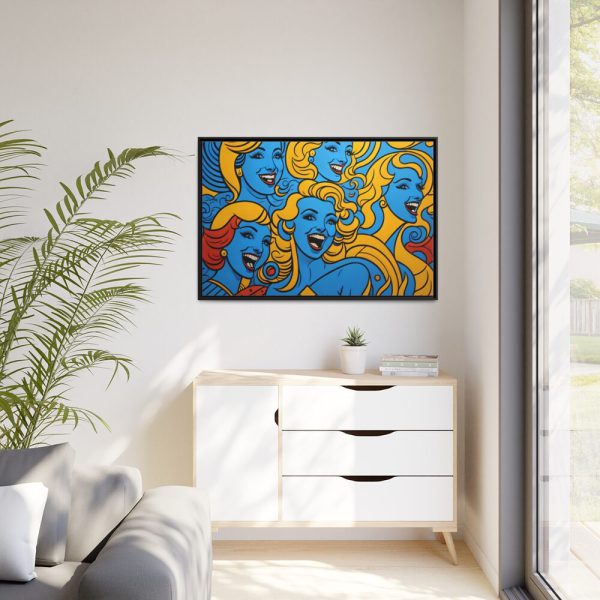 Pop Art People Laughing II Framed Canvas