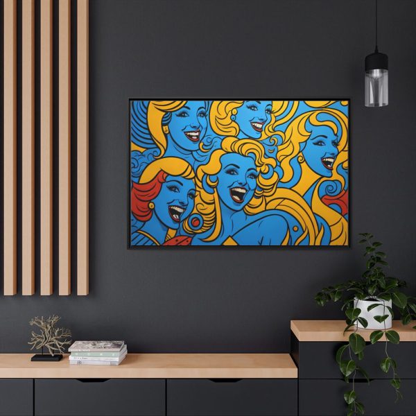 Pop Art People Laughing II Framed Canvas