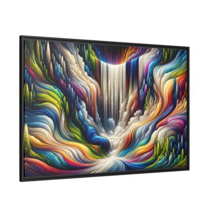 Abstract Art Piece of Waterfall Framed Canvas