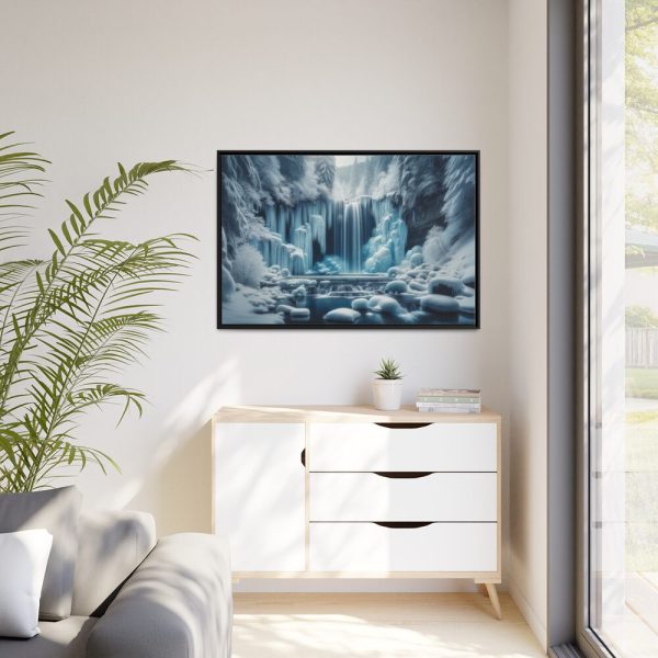 88289-428.jpg Frozen Waterfall During Winter Framed Canvas