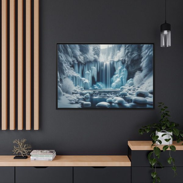 88289-429.jpg Frozen Waterfall During Winter Framed Canvas