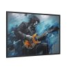 Man Playing Electric Guitar Art Framed Canvas