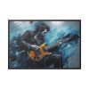 Man Playing Electric Guitar Art Framed Canvas