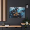 Man Playing Electric Guitar Art Framed Canvas