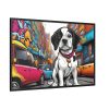 Cartoon Dog Art Illustration Framed Canvas