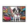 Cartoon Dog Art Illustration Framed Canvas