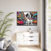 Cartoon Dog Art Illustration Framed Canvas