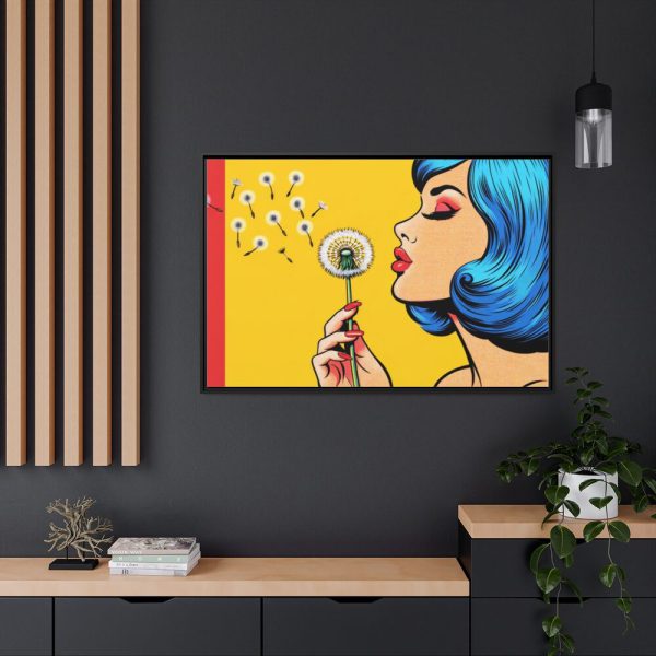 88289-449.jpg Girl With Blue Hair in Pop Art Style Framed Canvas