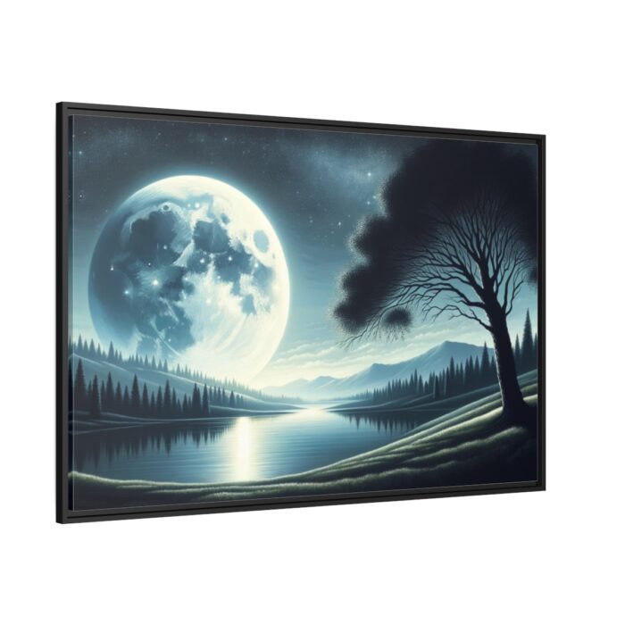 Serene Night Landscape Framed Canvas - Image 1