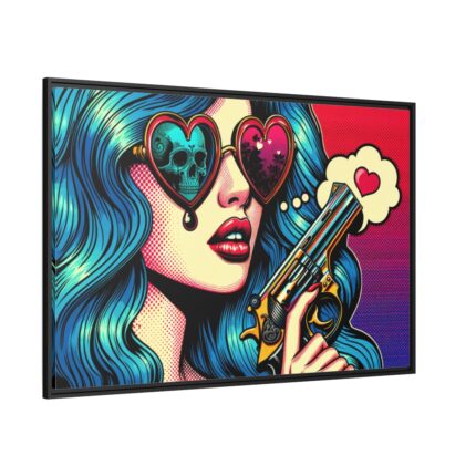 Girl With the Gun Framed Canvas